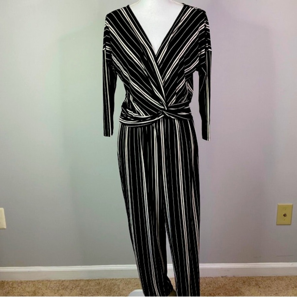 Express black and white jumpsuit.